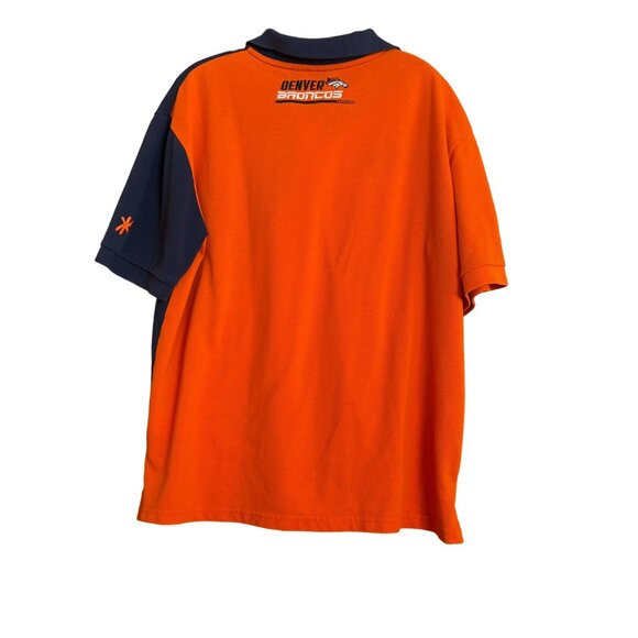 Denver Broncos NFL Team Apparel Rugby Klew Polo Shirt XL Colorblock Orange - Picture 4 of 8